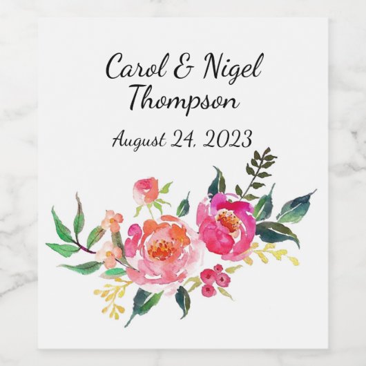 の結婚ワインまたは飲料ラベル ワインラベル (シングルラベル)