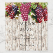 の結婚ワインウォーター色ブドウ白木パネル ワインラベル (シングルラベル)