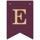 の結婚ワインカラー黄金の新郎新婦の名前シンプル バンティングフラッグ (第2の旗)