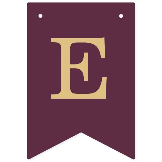 の結婚ワインカラー黄金の新郎新婦の名前シンプル バンティングフラッグ (第2の旗)