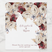 の結婚ワインホワイトブルゴーニュの花 ワインラベル (シングルラベル)