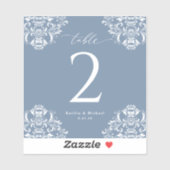 の結婚ワインボトルテーブルナンバーズダスティブルースティック シール (シート)