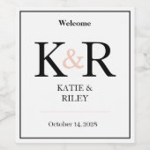 の結婚ワインモノグラムのラベルシールv4 ワインラベル (シングルラベル)