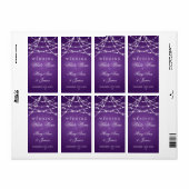 の結婚ワインラベルきらめく文字列パープル ラベル (フルシート)