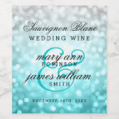 の結婚ワインラベルビーチグラデーショングリッターライト ワインラベル (シングルラベル)