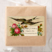 の結婚ワインラベルブルーバード&バラ ラベル (インサイチュ)