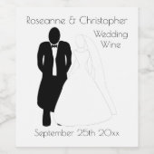 の結婚ワインラベル新郎新婦 ワインラベル (シングルラベル)