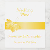 の結婚ワインラベル黄蝶 ワインラベル (シングルラベル)