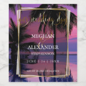 の結婚ワインラベル | エキゾチック熱帯ナイトビーチ ワインラベル (シングルラベル)