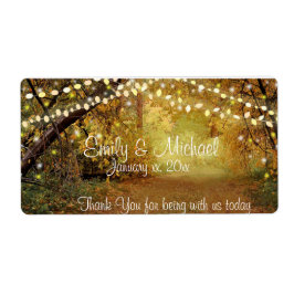 の結婚ワイン/水ラベル文字列ライト ラベル