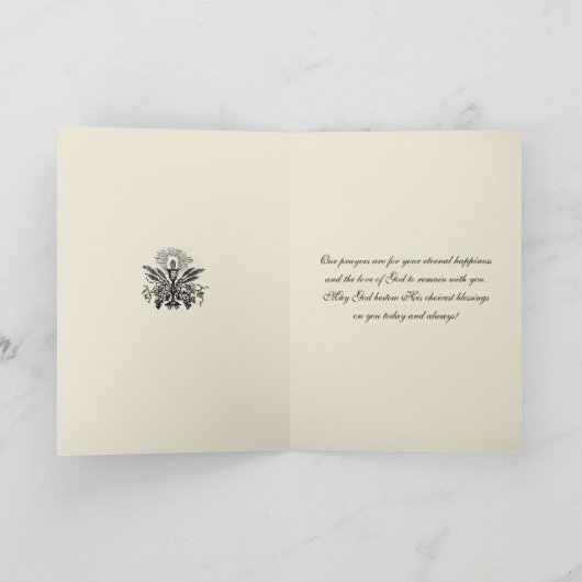 の結婚ヴァージンメリーイエス宗教的祈りの言葉 カード (内部)