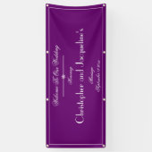 の結婚ヴィンテージパープルカスタムアウトドアウェルカム 横断幕 (縦)