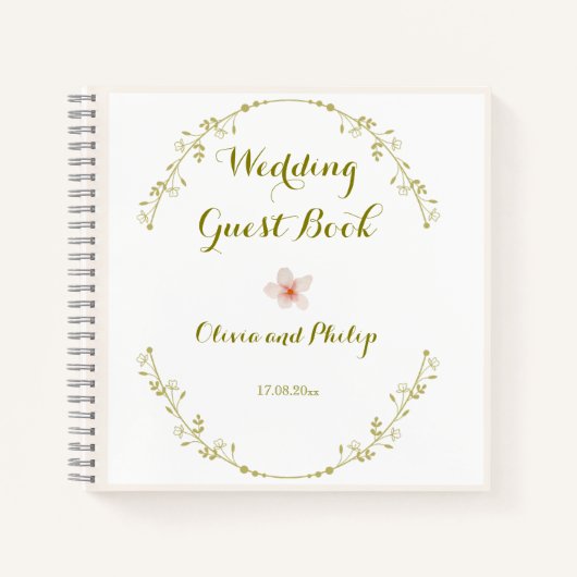 の結婚ヴィンテージフローラオーナメントクラシック招待状 ノートブック (正面)