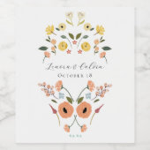 の結婚ヴィンテージフローラ ワインラベル (シングルラベル)