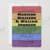 の結婚ヴィンテージLGBT国旗のプライドブ動揺してラック 招待状 (正面)