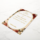 の結婚中モダン口フローラ素朴 箔招待状 (回転した状態)