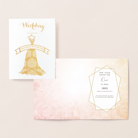 の結婚二賛美つが一つになる 箔カード (ディスプレー)