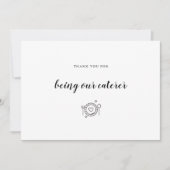 の結婚仕出し業者の食べ物 サンキューカード (正面)