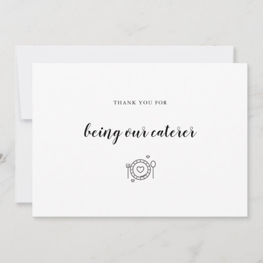 の結婚仕出し業者の食べ物 サンキューカード (正面)