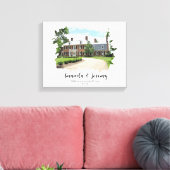 の結婚会場フォトウォーターカラーカップル記念日 キャンバスプリント (インサイチュ (リビング))