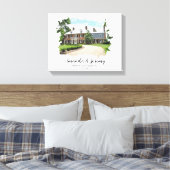 の結婚会場フォトウォーターカラーカップル記念日 キャンバスプリント (インサイチュ (寝室))