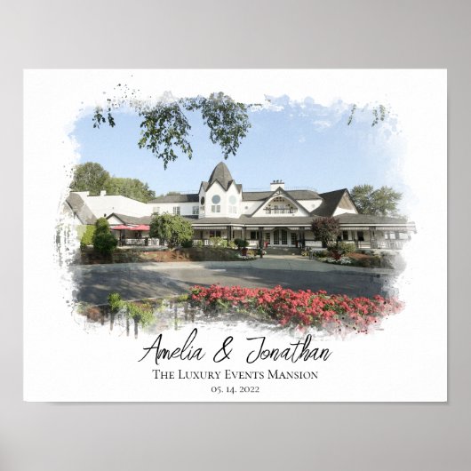 の結婚会場フォトマスク新郎新婦カップル ポスター (正面)