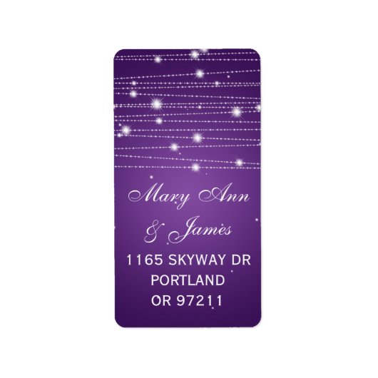 の結婚住所きらめく行（紫） ラベル (正面)