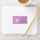の結婚住所 シールモノグラムM薄紫 ラベル (インサイチュ)