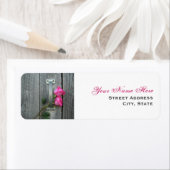 の結婚住所 シール – ホットピンクバラ&バーンドア (インサイチュ)