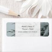 の結婚住所 シール – 雪の付いた常緑樹 (インサイチュ)