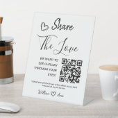 の結婚共有ザ・ラブQRコードTabletop 台座サイン (インサイチュ)