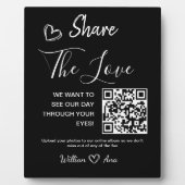 の結婚共有愛QRコード卓上プラーク フォトプラーク (正面)