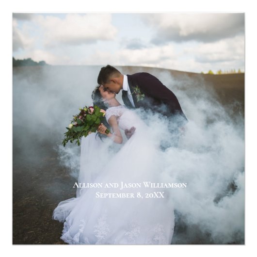 の結婚写パーソナライズされた真の禁止名 フォトプリント            (正面)