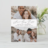 の結婚写モダン数々の真タイポグラフィ図 セーブザデート (スタンド正面)