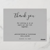 の結婚写真と緑シンプルのフレームカード 箔シーズンポストカード (裏面)