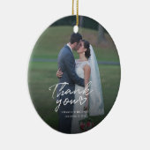 の結婚写真に手書きありがとう セラミックオーナメント (右)