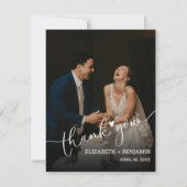 の結婚写真に手書きありがとう ノートカード (正面)