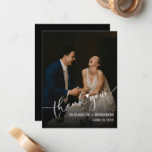 の結婚写真に手書きありがとう ノートカード (正面/裏面インサイチュ)