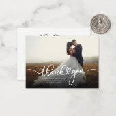 の結婚写真に手書きありがとう ノートカード (正面/裏面インサイチュ)