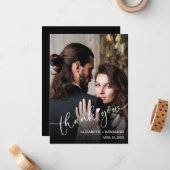 の結婚写真に手書きありがとう ノートカード (正面/裏面インサイチュ)