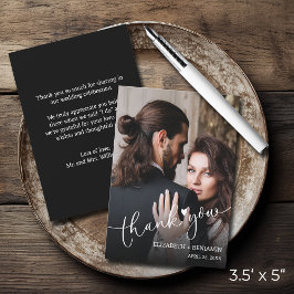 の結婚写真に手書きありがとう ノートカード