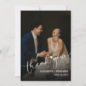 の結婚写真に手書きありがとう ノートカード (正面)