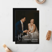 の結婚写真に手書きありがとう ノートカード (正面/裏面インサイチュ)