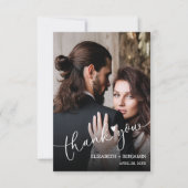 の結婚写真に手書きありがとう ノートカード (正面)