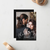 の結婚写真に手書きありがとう ノートカード (正面/裏面インサイチュ)