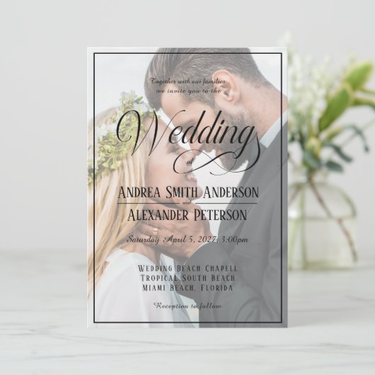 の結婚写真の両面招待状 招待状 (スタンド正面)