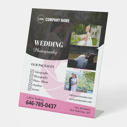 の結婚写真の台座標識 台座サイン (正面)