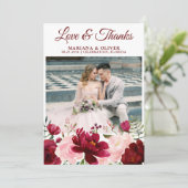 の結婚写真の愛とカー感謝していド・ブルゴーニュ・ピンク 招待状 (スタンド正面)