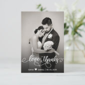 の結婚写真の愛と感謝していサンキューカード サンキューカード (スタンド正面)