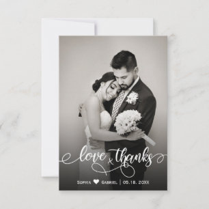 の結婚写真の愛と感謝していサンキューカード サンキューカード